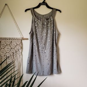 Ann Taylor Sequined Sleeveless Top Halter Neckline